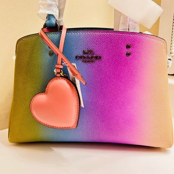 Coach Genuine Leather Puffy Heart Bag Charm/ Keychain - Picture 1 of 15